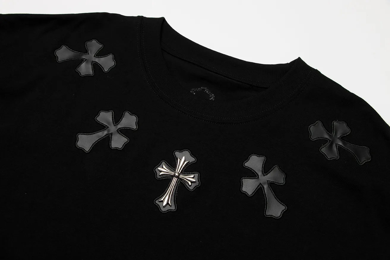 P150 Chrome Hearts Chrome Hearts Iron Cross Short Sleeve Size: SMLXL Color: White Black